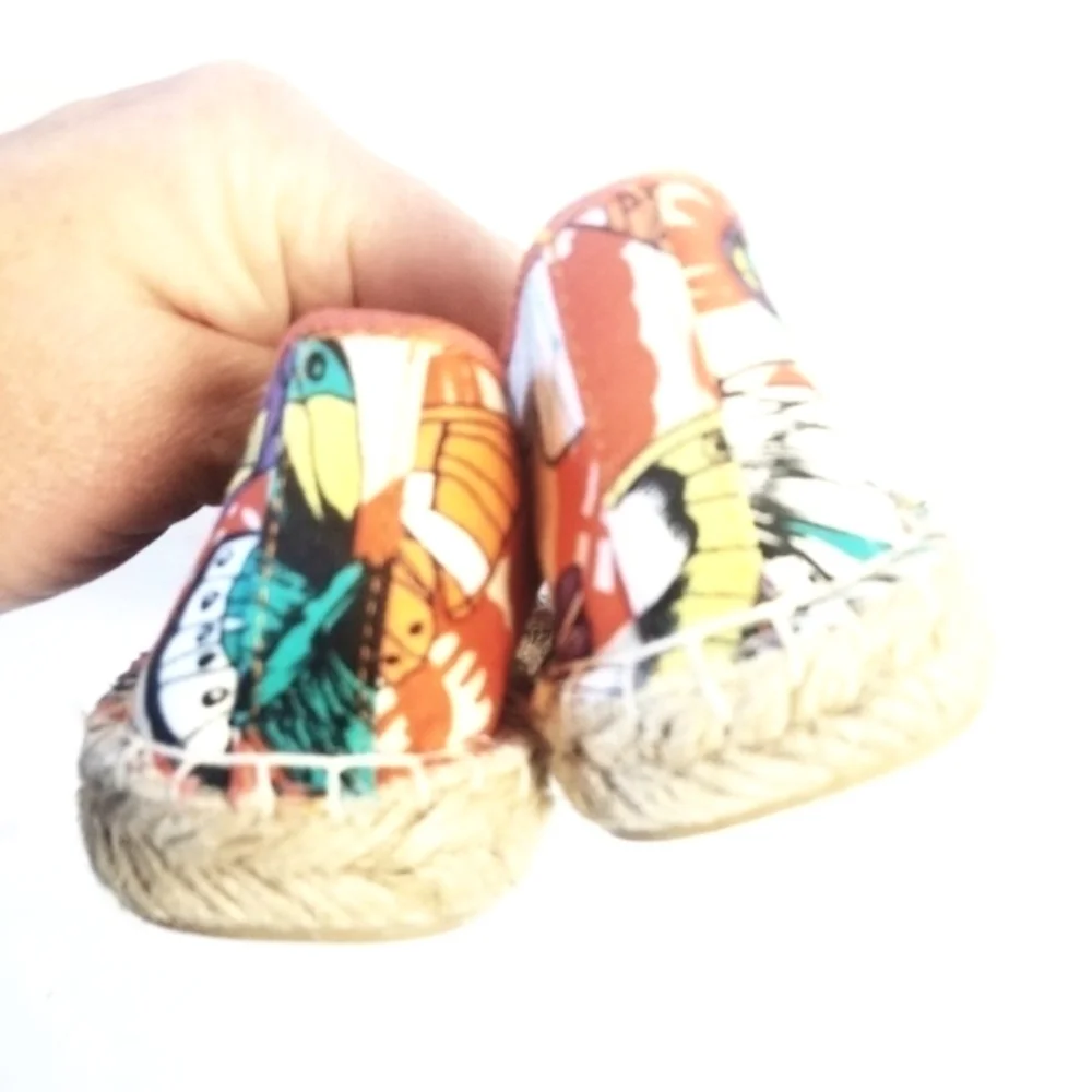 NINE WEST Opal Tropical Butterfly Print Embellished Espadrille Slip-On Loafers 5